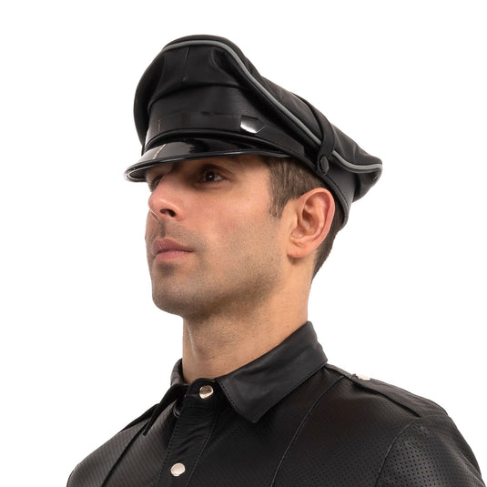 Prowler RED Leather Military Cap Black Grey