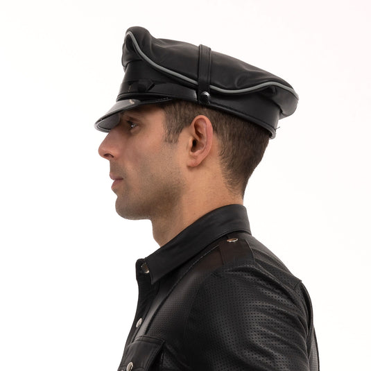 Prowler RED Leather Military Cap Black Grey