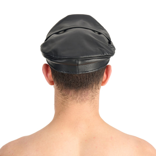 Prowler RED Leather Military Cap Black