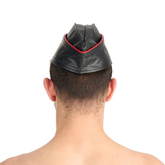Prowler RED Leather Triangle Cap Black Red