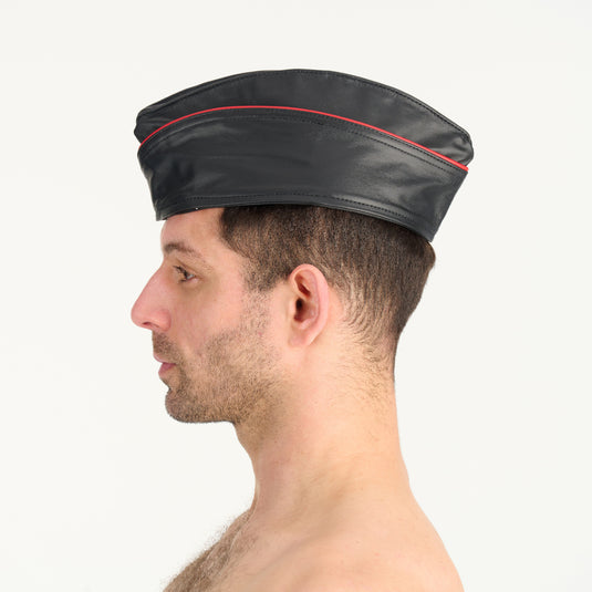 Prowler RED Leather Triangle Cap Black Red
