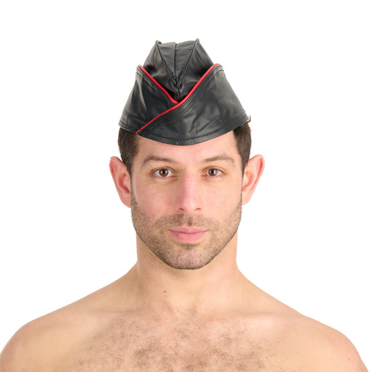 Prowler RED Leather Triangle Cap Black Red