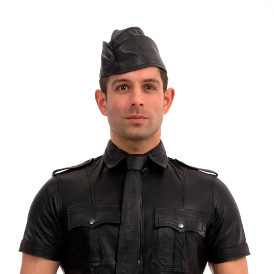 Prowler RED Leather Triangle Cap Black