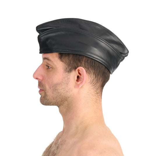 Prowler RED Leather Triangle Cap Black