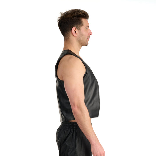 Prowler RED Leather Waistcoat Black Red