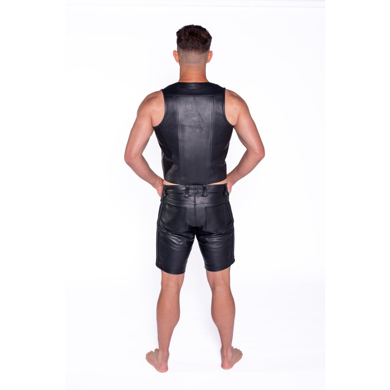Load image into Gallery viewer, Prowler RED Leather Waistcoat Black
