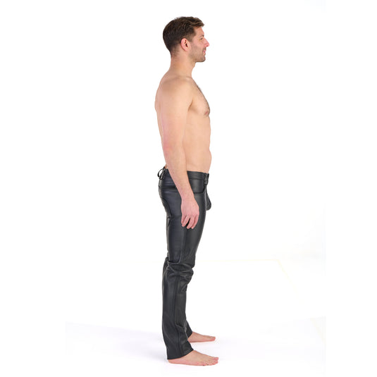 Prowler RED Leather Rider Jeans Black