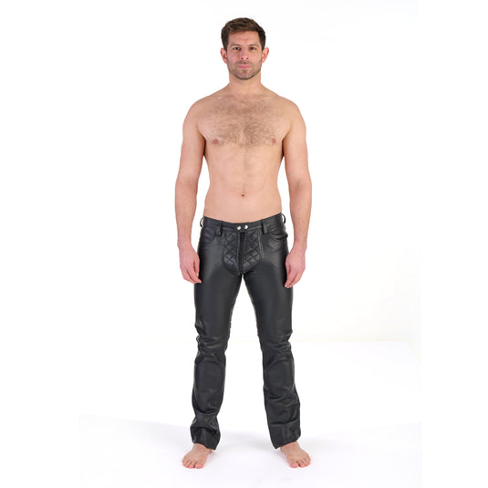 Prowler RED Leather Rider Jeans Black