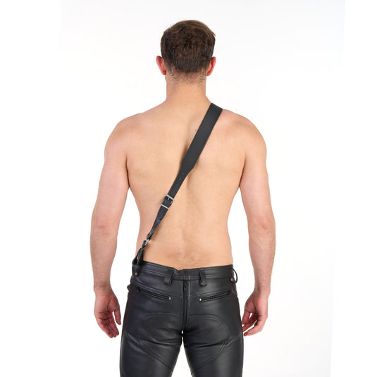 Prowler RED Leather Sam Browne Belt Black
