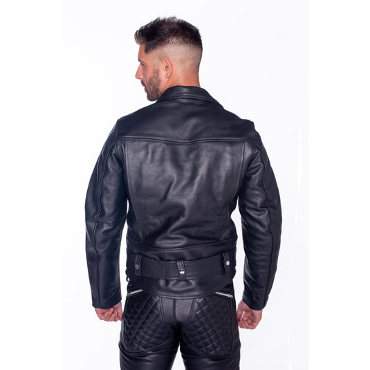 Prowler RED Leather Police Jacket Black
