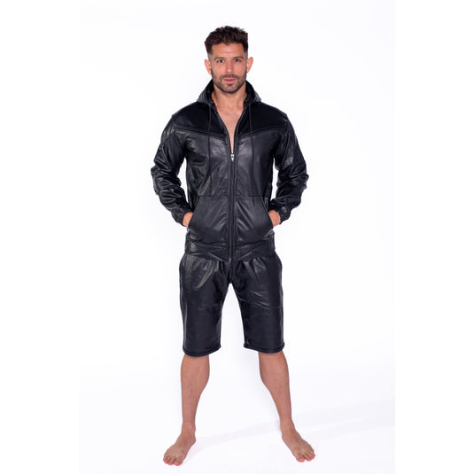 Prowler RED V Sports Leather Jacket Black