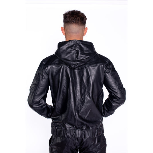 Prowler RED V Sports Leather Jacket Black