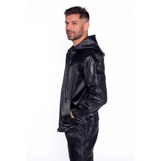 Prowler RED V Sports Leather Jacket Black