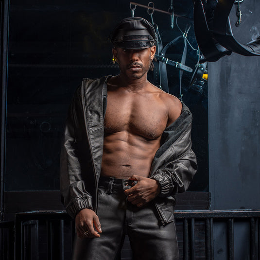 Prowler RED V Sports Leather Jacket Black