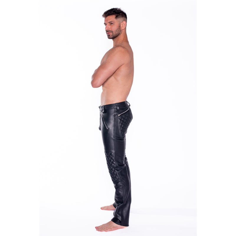 Load image into Gallery viewer, Prowler RED Quilted Leather Sailor Jeans Black
