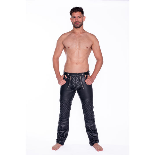 Prowler RED Quilted Leather Sailor Jeans Black
