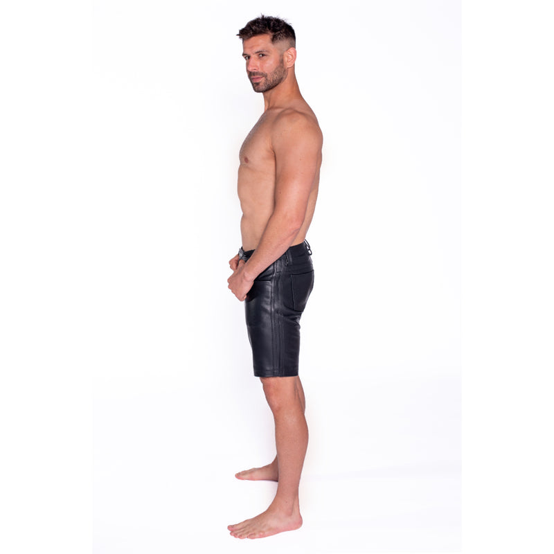 Load image into Gallery viewer, Prowler RED Leather Black Stripe Shorts Black
