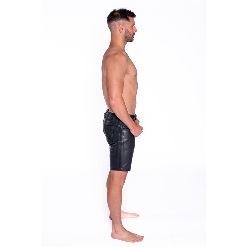 Load image into Gallery viewer, Prowler RED Leather Black Stripe Shorts Black
