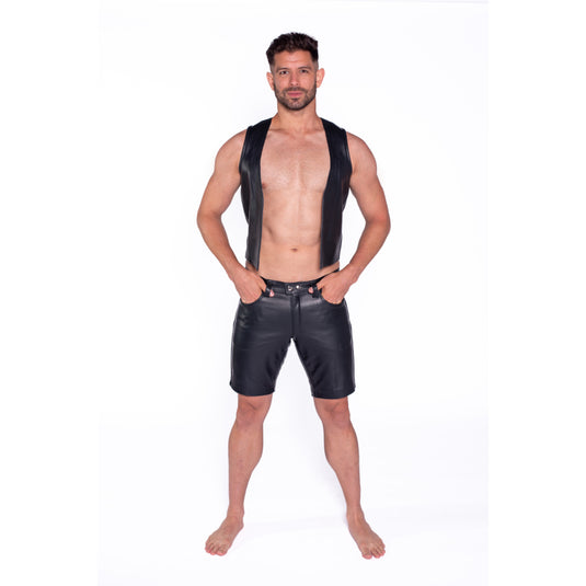 Prowler RED Leather Black Stripe Shorts Black