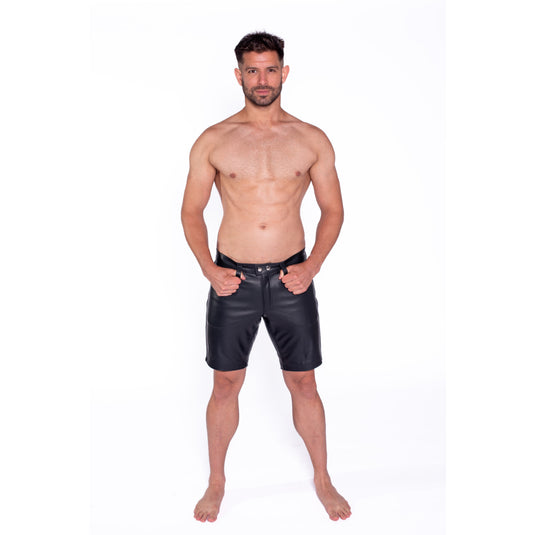 Prowler RED Leather Black Stripe Shorts Black