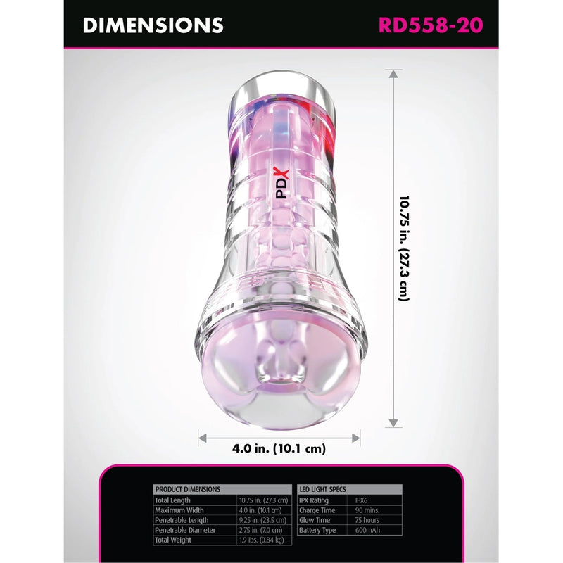 Load image into Gallery viewer, PDX Elite ViewTube XXL See Thru LED Stroker Clear
