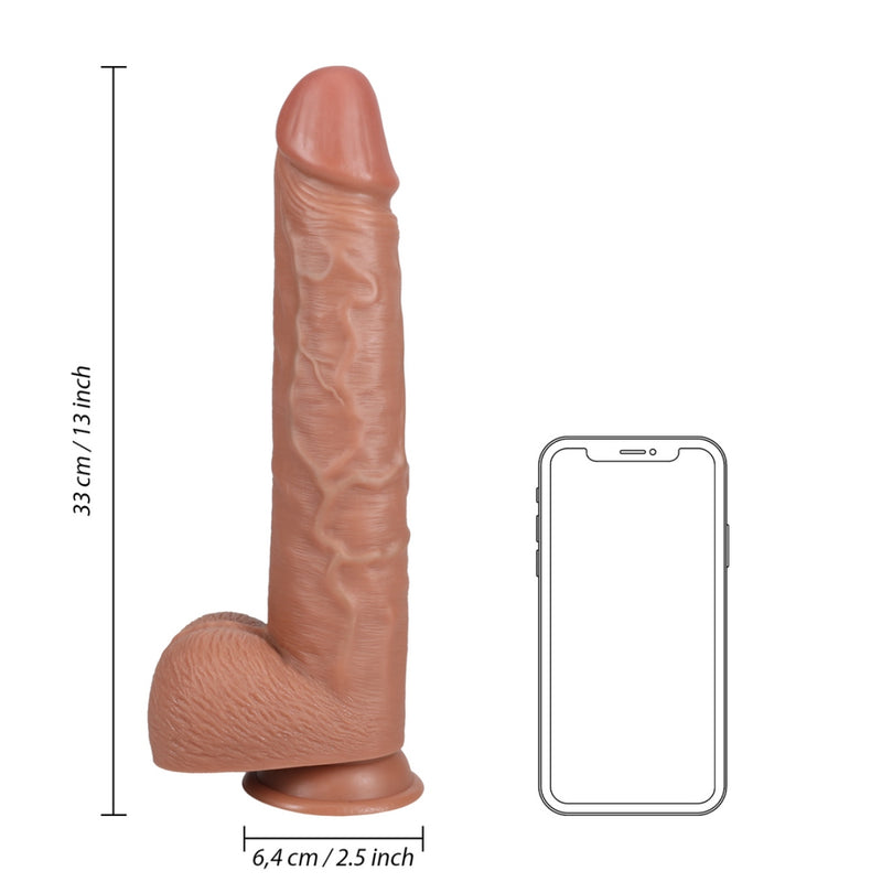 Load image into Gallery viewer, RealRock Extra Long Dildo With Balls Tan 13 Inch
