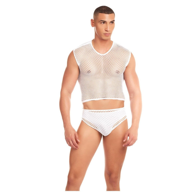 Load image into Gallery viewer, Rainbow Party Net Flex 3 Piece Costume Set White
