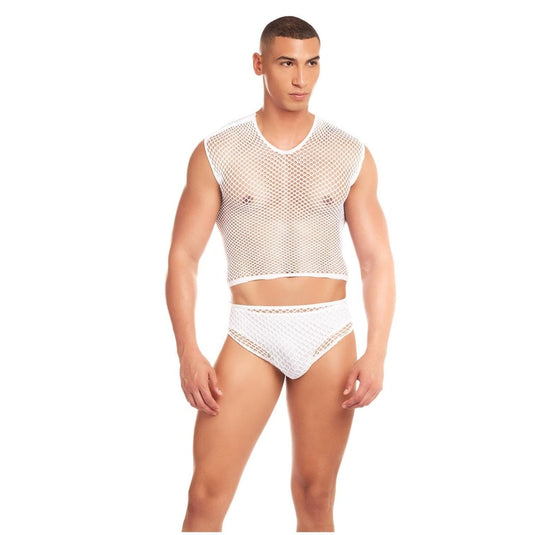 Rainbow Party Net Flex 3 Piece Costume Set White