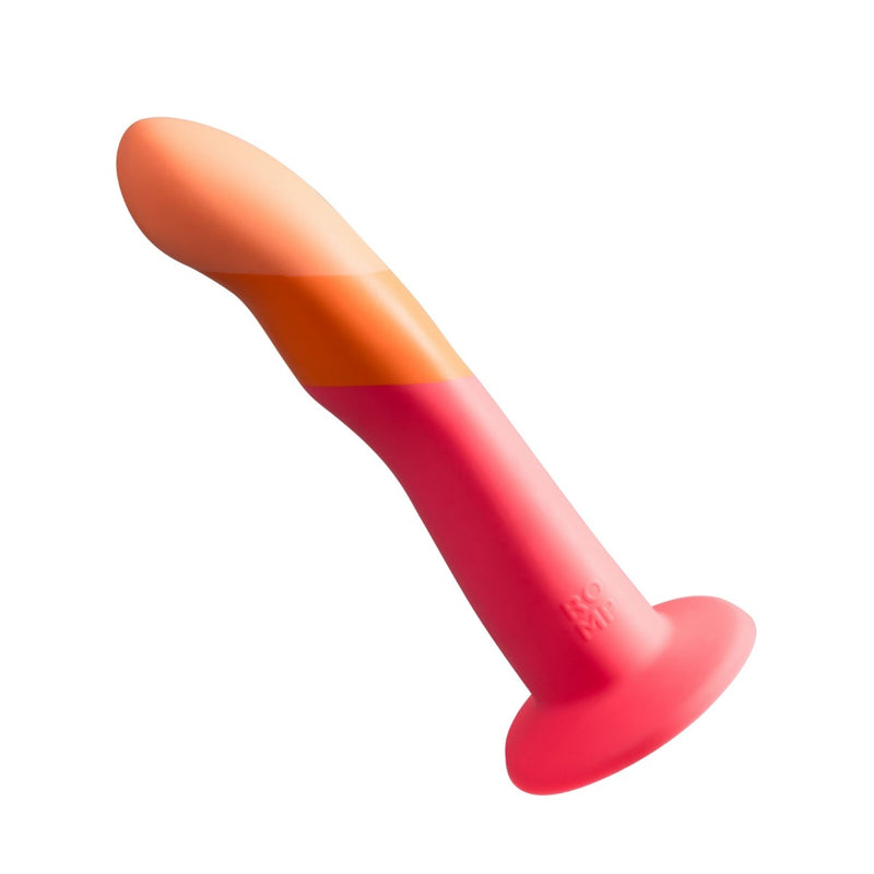 Load image into Gallery viewer, ROMP Dizi Non Realistic Silicone Dildo Orange Pink 7 Inch
