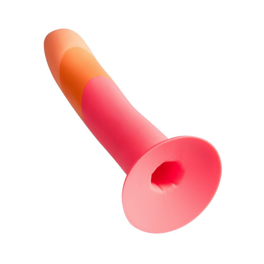 ROMP Dizi Non Realistic Silicone Dildo Orange Pink 7 Inch