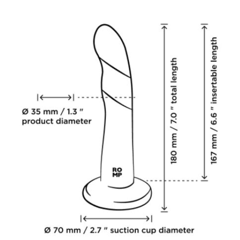 Load image into Gallery viewer, ROMP Dizi Non Realistic Silicone Dildo Orange Pink 7 Inch
