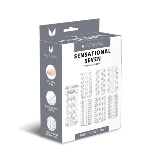 Me You Us Sensational Seven Textured Masturbation Sleeves Clear