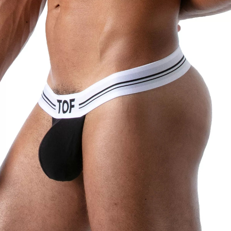 Load image into Gallery viewer, TOF Paris French Stringless Thong Black
