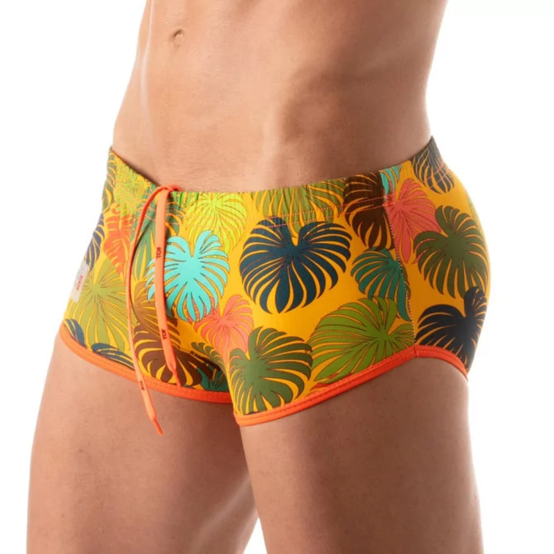 Load image into Gallery viewer, TOF Paris Floral Brazilian Swim Trunks Yellow
