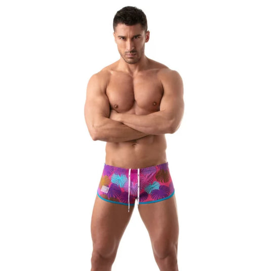 TOF Paris Floral Brazilian Swim Trunks Pink