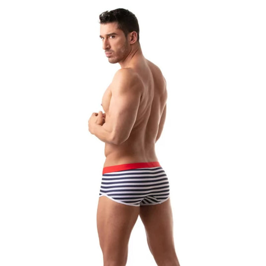 TOF Paris Iconic Sailor Stripe Swim Trunk Navy Blue