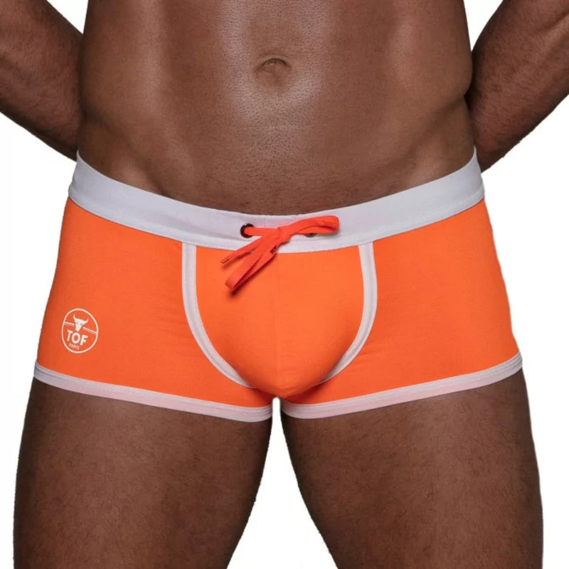 Load image into Gallery viewer, TOF Paris Neon Swim Trunk Orange
