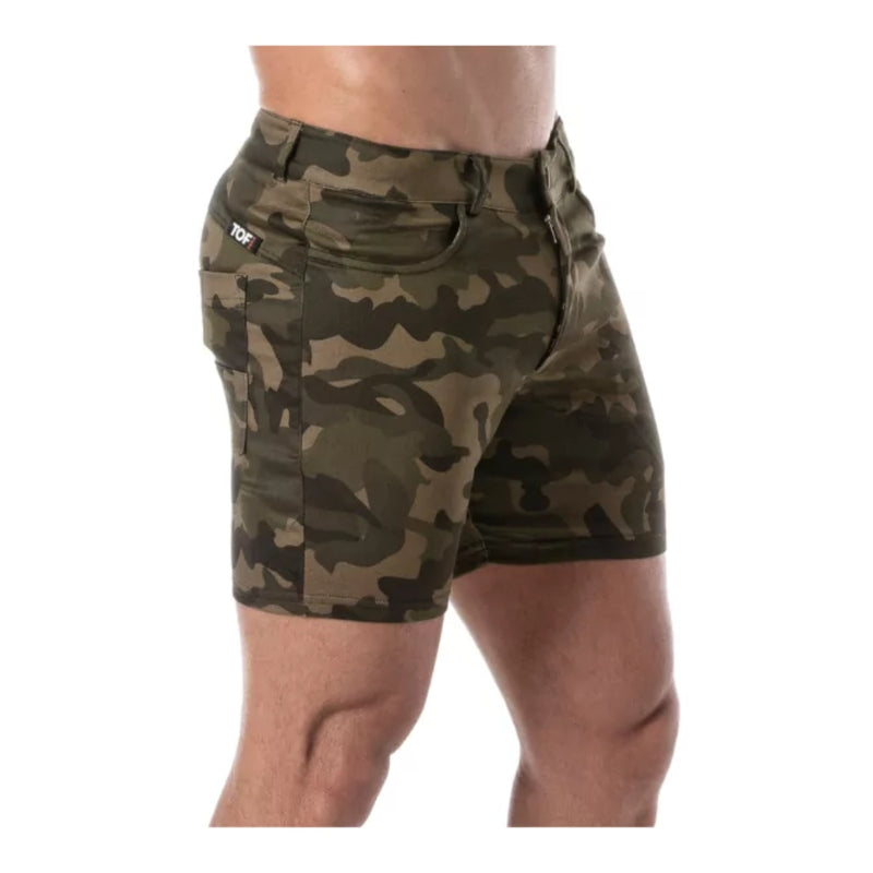 Load image into Gallery viewer, TOF Paris Army Mid-Thigh Shorts Khaki
