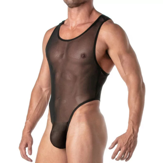 TOF Paris Mesh Body Thong Black