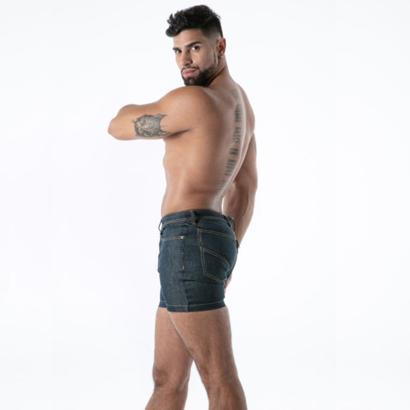 Load image into Gallery viewer, TOF Paris Raw Denim Full-Zip Shorts Blue
