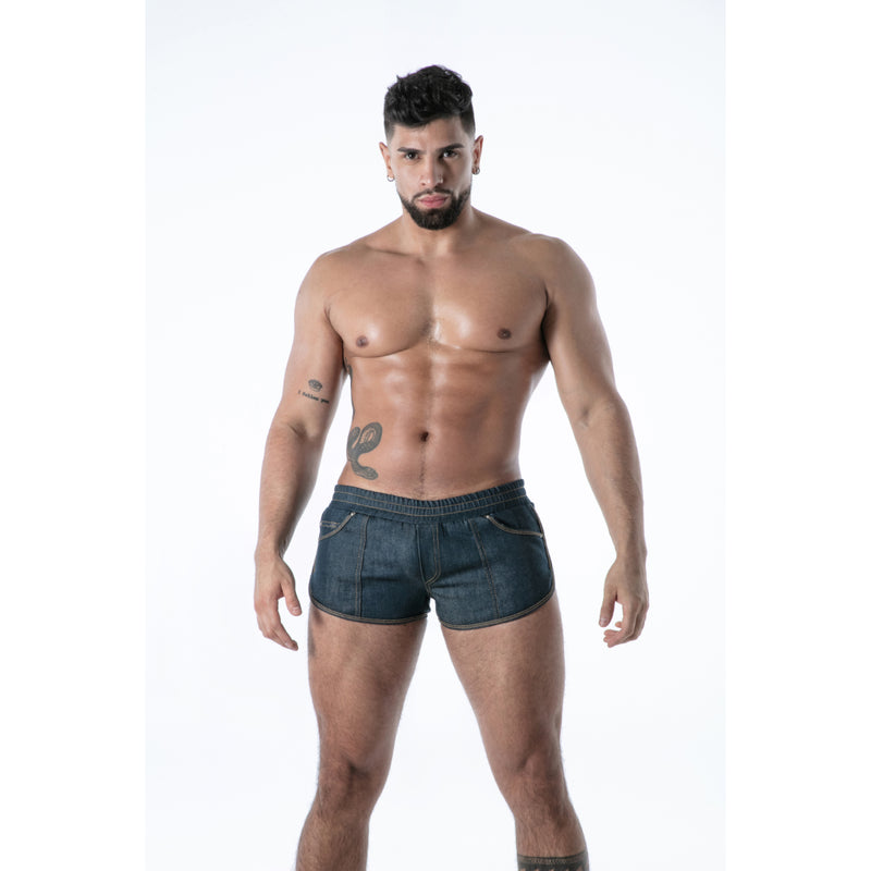 Load image into Gallery viewer, TOF Paris Raw Denim Retro Shorts Blue
