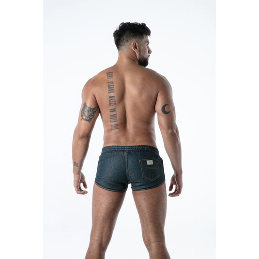 TOF Paris Raw Denim Retro Shorts Blue