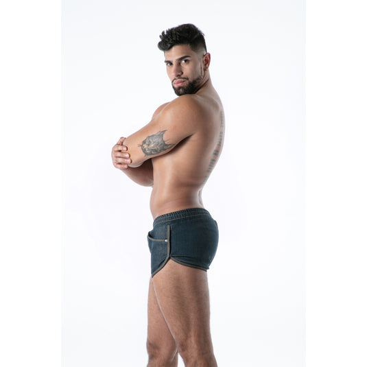 TOF Paris Raw Denim Retro Shorts Blue