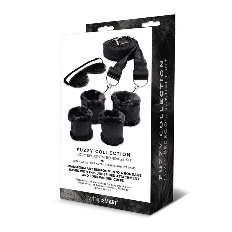 Load image into Gallery viewer, Whipsmart Fuzzy Collection Fuzzy Bedroom Bondage Kit Black
