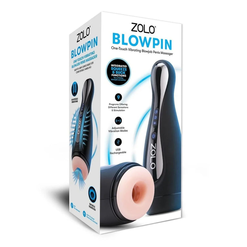 Load image into Gallery viewer, Zolo Blowpin One Touch Vibrating Blowjob Masturbator Black Pink

