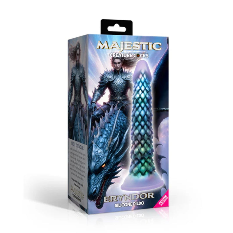 Load image into Gallery viewer, Creature Cocks Eryndor Silicone Dildo Opalescent Blue
