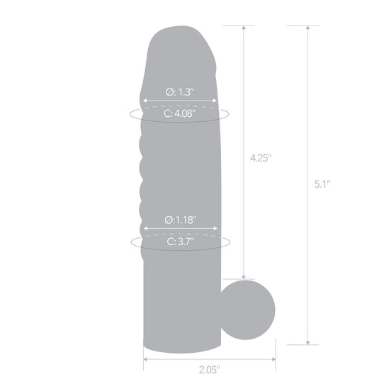 Blue Line Vibrating Penis Enhancing Sleeve Extension Smoke 5.25 Inch