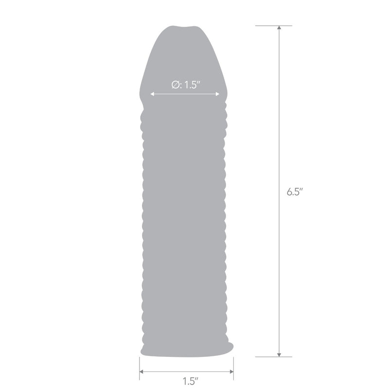 Load image into Gallery viewer, Blue Line Wavy Ribbed Penis Extension Sleeve Clear 6.5 Inch
