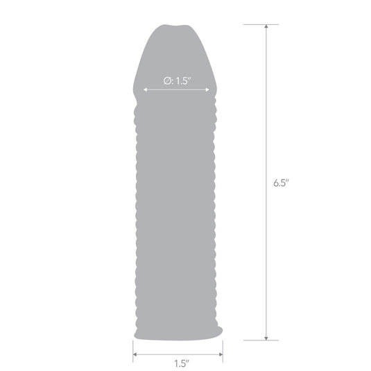 Blue Line Wavy Ribbed Penis Extension Sleeve Clear 6.5 Inch