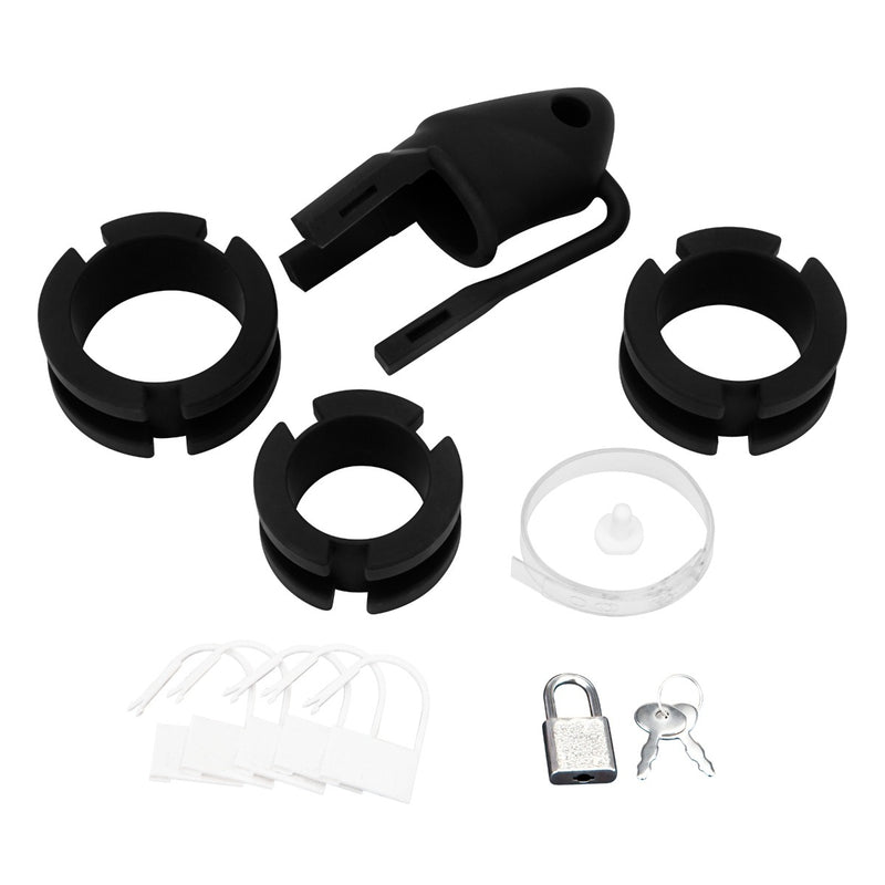 Load image into Gallery viewer, Blue Line Silicone Cock Cage With Ball Divider Black Small 2 Inch
